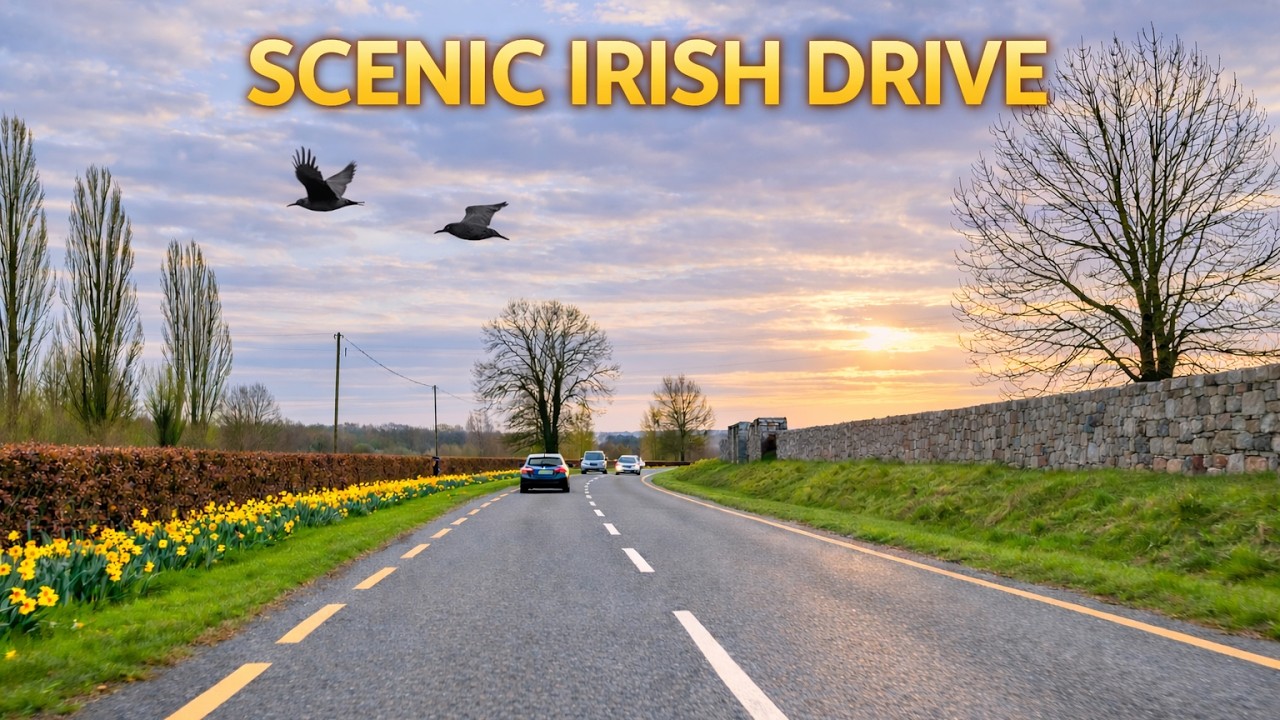 4K Scenic Drive – From County Meath to Dublin | Irish Road Journey with Music