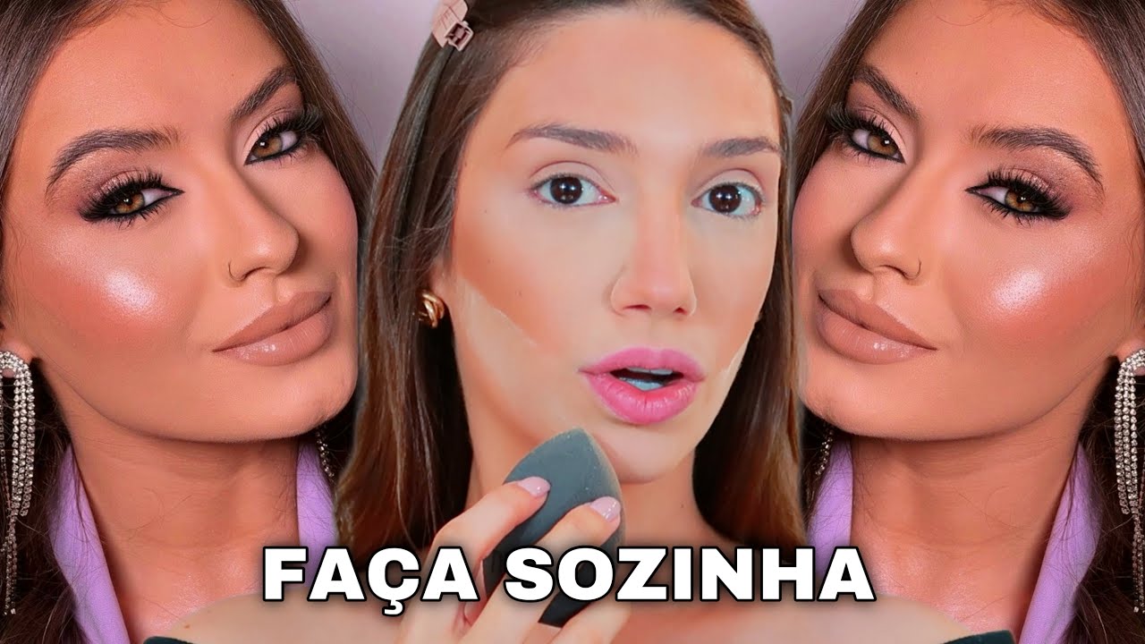 Make de FESTA para fazer SOZINHA EM CASA!!! Maquiagem de FESTA para reproduzir em CASA!