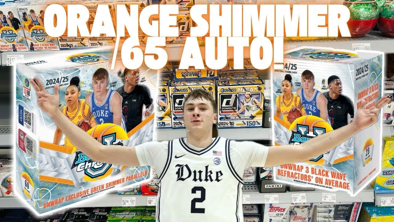 🚨FIRST LOOK!👀 2024/25 BOWMAN CHROME U MEGA & BLASTER REVIEW! ORANGE SHIMMER /65 AUTO! 🔥