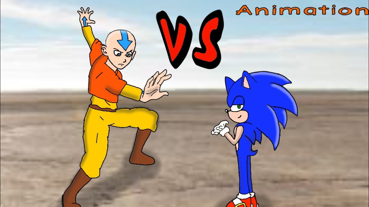 Sonic vs Avatar Aang Full Fight Animation