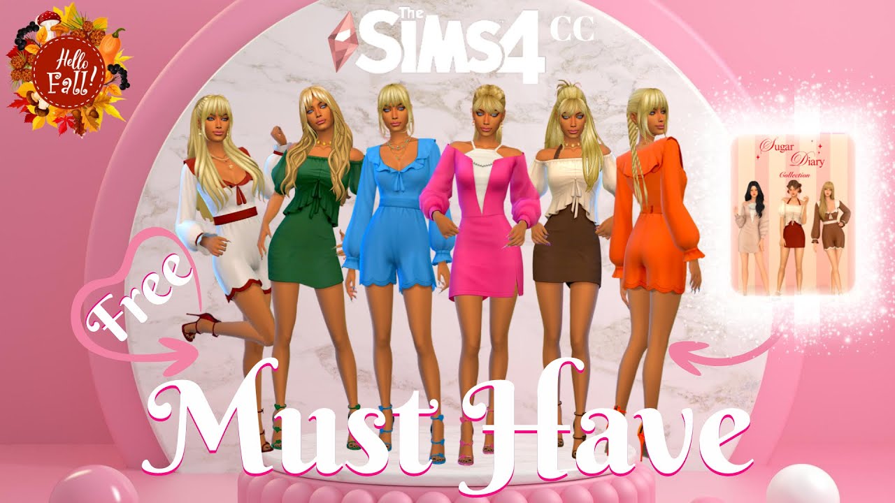 The Sims 4 CC Review 🍂 HuiEn 🍂 Sugar Diary Collection by HuiEn 🍂 Fall by Pinki