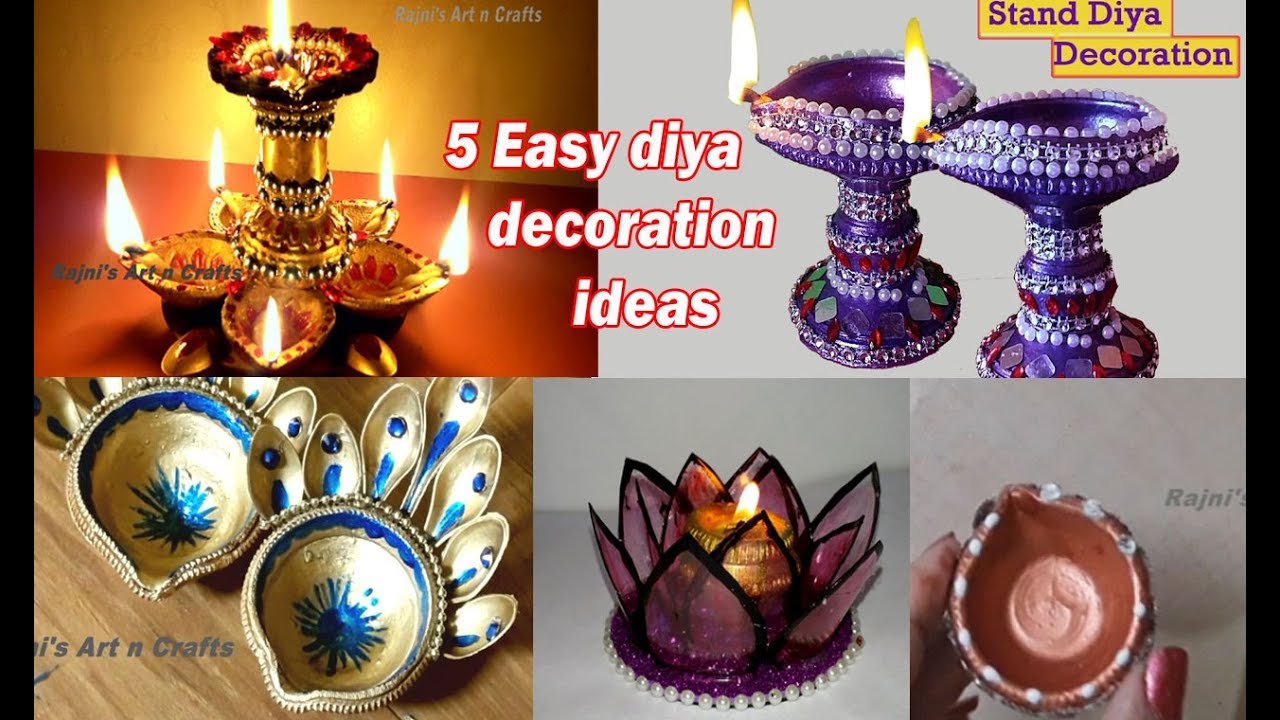 5 Diya Decoration ideas for school competition | Creative Diya Decoration Ideas For Diwali