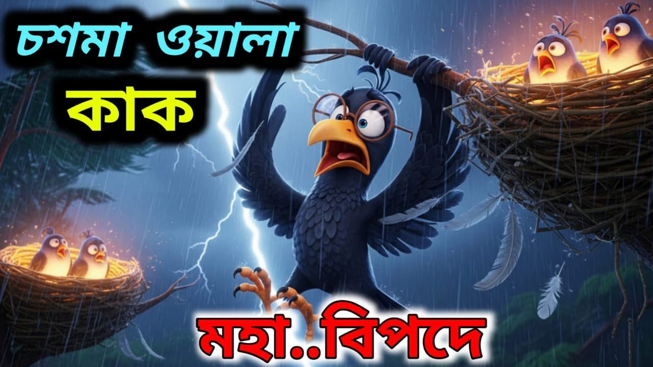 অলস কাকের বড় ভুল! 🌧️ পরিশ্রমের শক্ত শিক্ষা |Bangla moral cartoon|  RAR sobby 