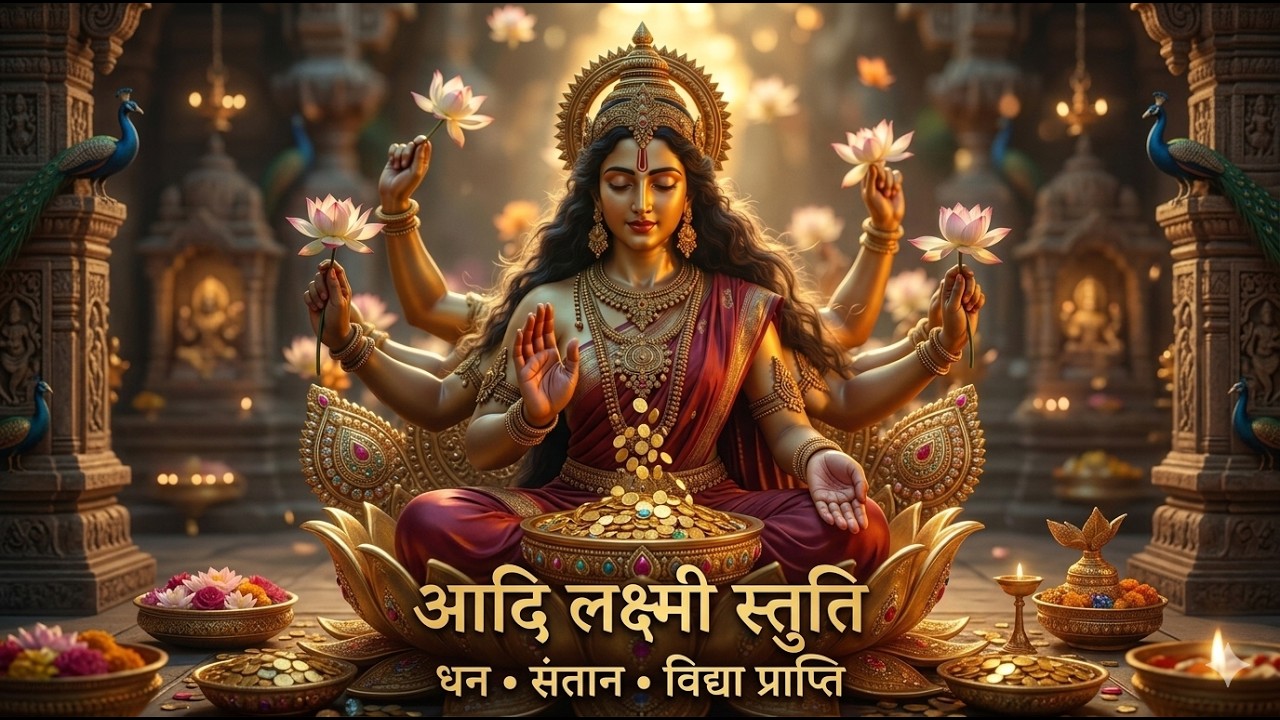 आदि लक्ष्मी स्तुति | Maa Lakshmi Stuti | Prayer for the Blessings of Wealth, Children, Knowledge.