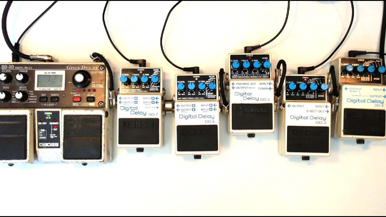 Boss Digital Delay Shootout DD2 DD3 DD5 DD6 DD7 DD20