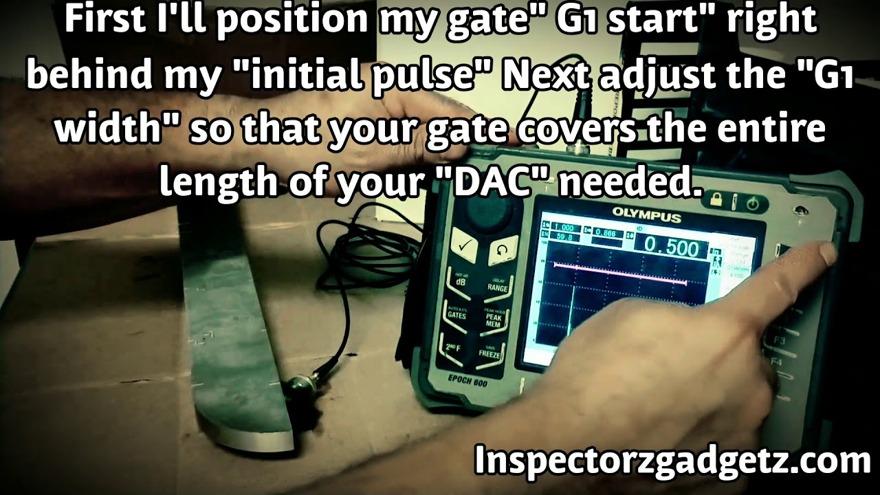 Olympus Epoch 600, AWS D1.6 Full Calibration. 3 point DAC for 0.5" SS plate.