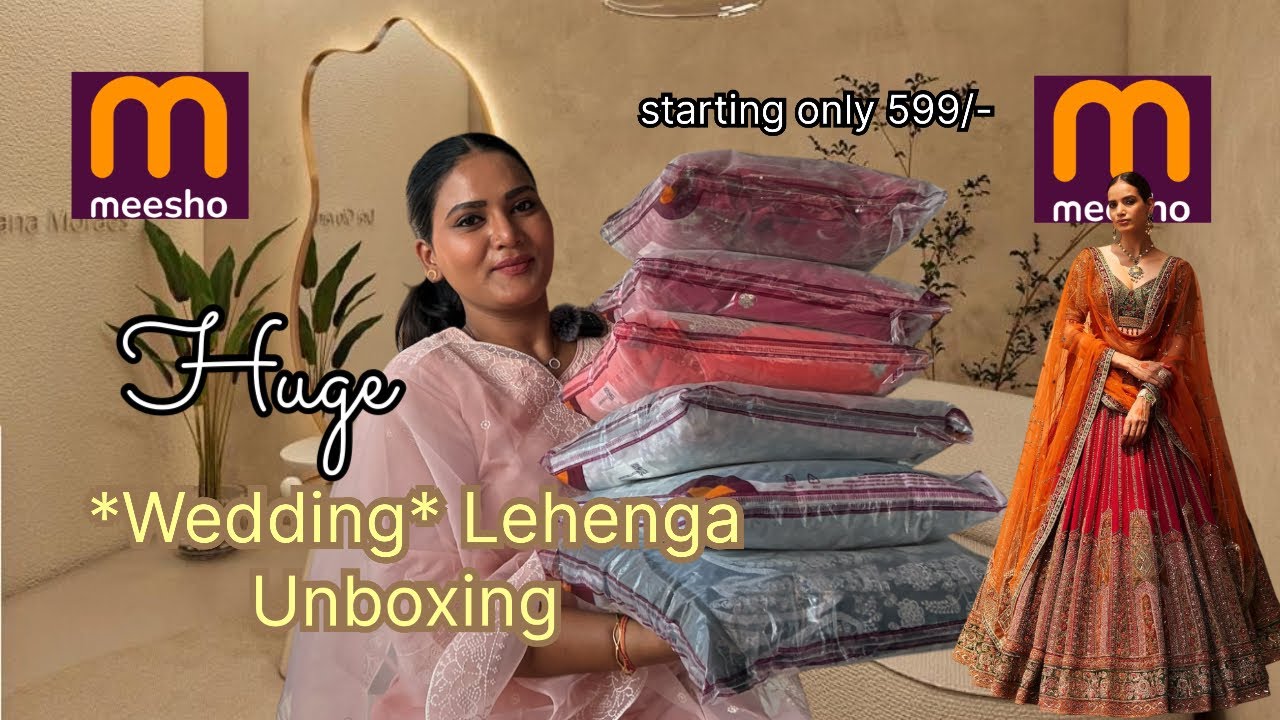 *Huge* meesho lehenga haulStarting Rs 300| Haldi, Mehndi,... Lehenga Haul review 🥰￼