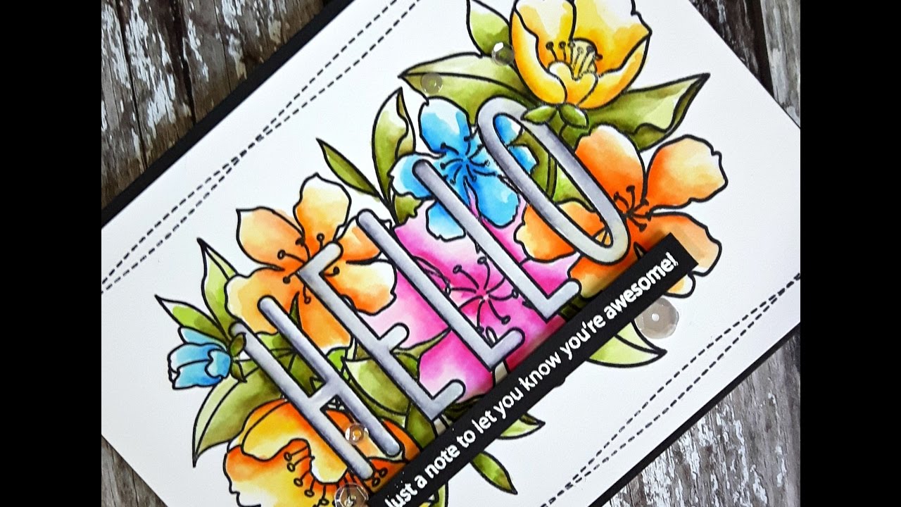 Colouring with Zig Clean Color Real Brush Pens - Mama Elephant Botanic Hello