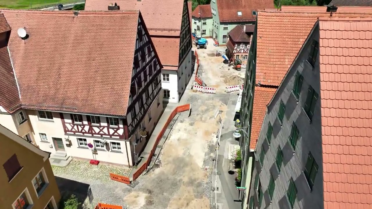 Drohnenflug Baustellen News Ortsdurchfahrt Spalt am 08.07.2024