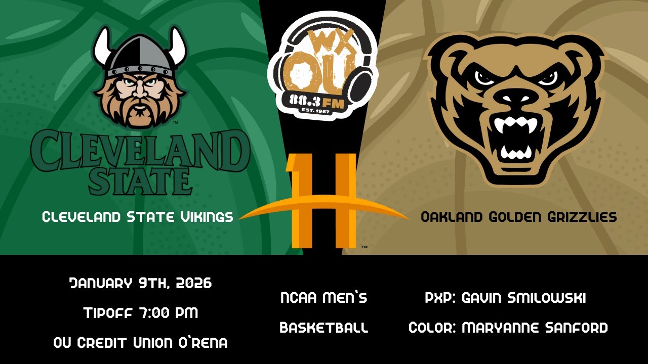 Horizon League Basketball: Oakland MBB vs Cleveland St | January 9th, 2026 | WXOU Live Sports