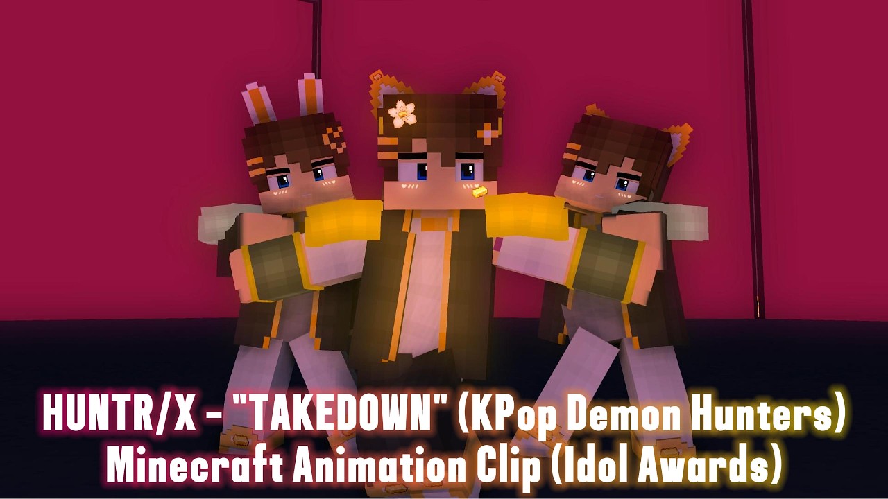 &ldquo;TAKEDOWN - HUNTR/X&ldquo; - Minecraft Animation Clip (Idol Awards) | KPop Demon Hunters Fanmade Animation