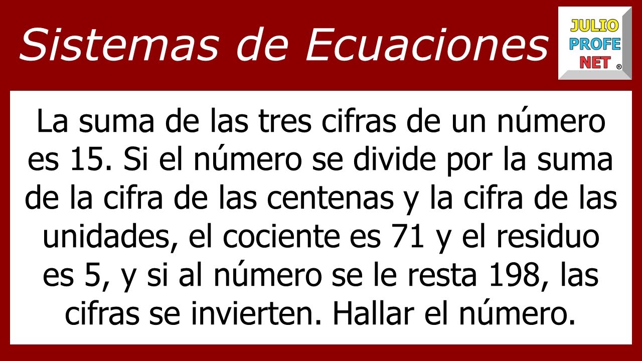 Sistema de ecuaciones lineales 3×3 | Problema 2 #julioprofe