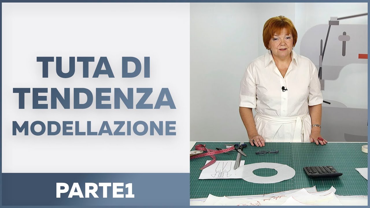 Tuta con collo a solino, pantaloni con pieghe e abbottonatura con volant.  Modellazione. Parte 1