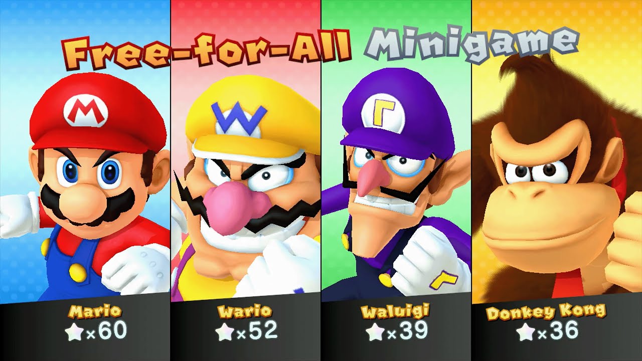 Mario Party 10 - Mario vs Wario vs Waluigi vs Donkey Kong - Haunted Trail