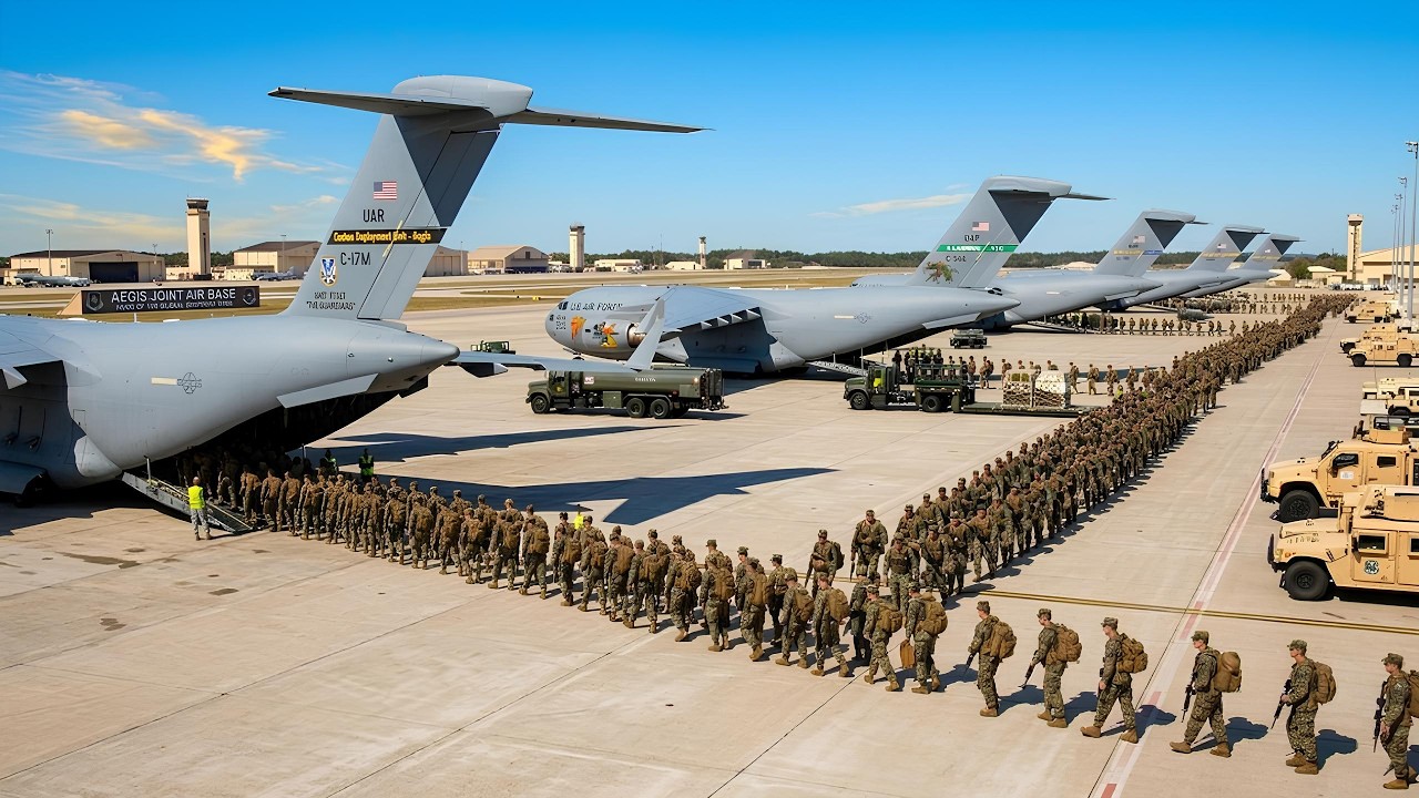 ПОЛНАЯ ГОТОВНОСТЬ! Американские C-17 перевозят тысячи морских пехотинцев в рамках масштабной военной