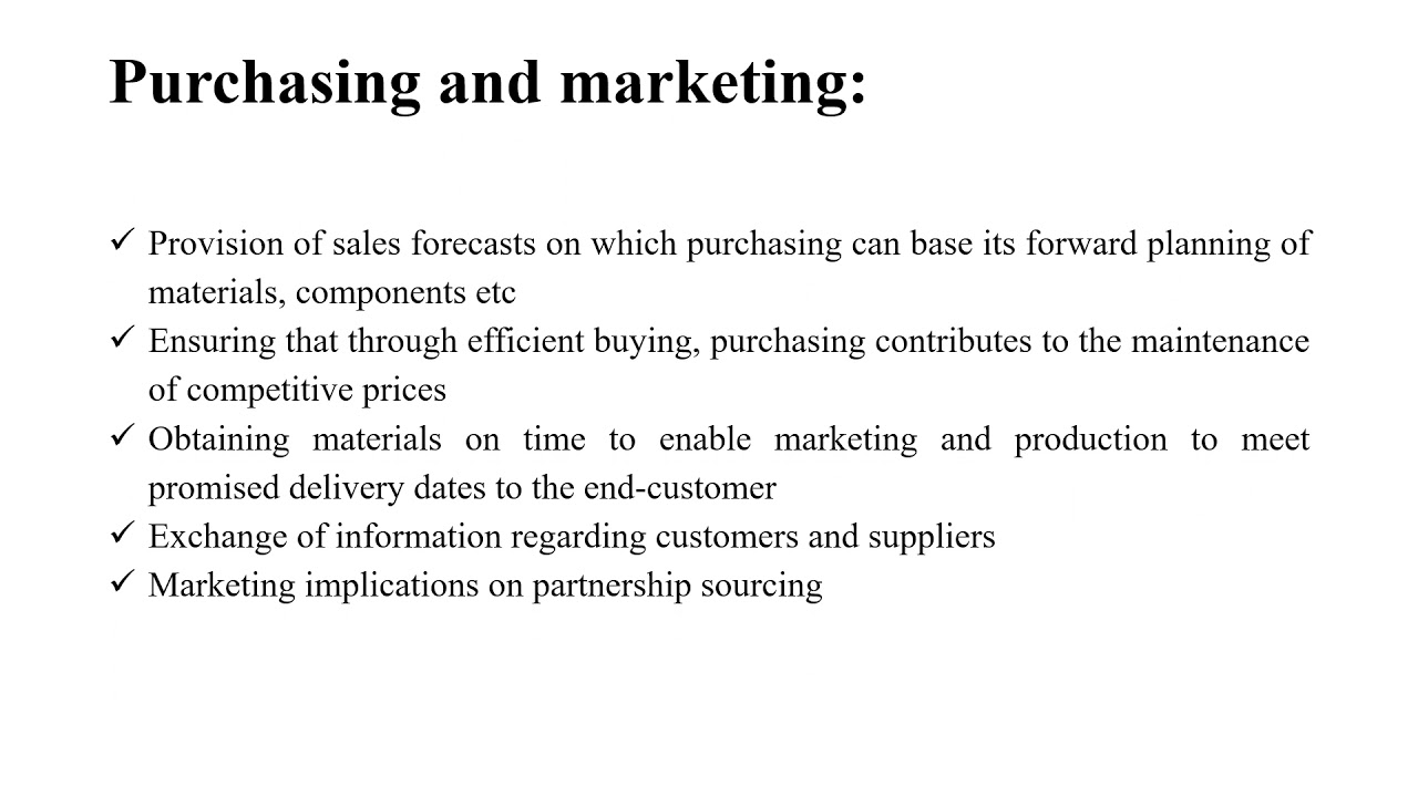 RELATIONSHIP BETWEEN PROCUREMENT AND OTHER DEPARTMENTS