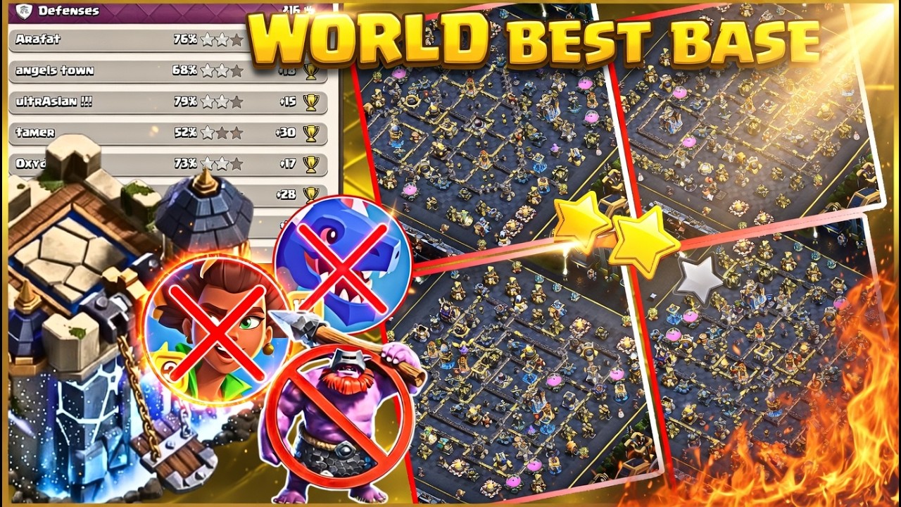 BEST TH18 LEGEND LEAGUE BASE! TOP RANK ANTI 3-STAR  Best For War & Legend Th18 Meta With LINK!