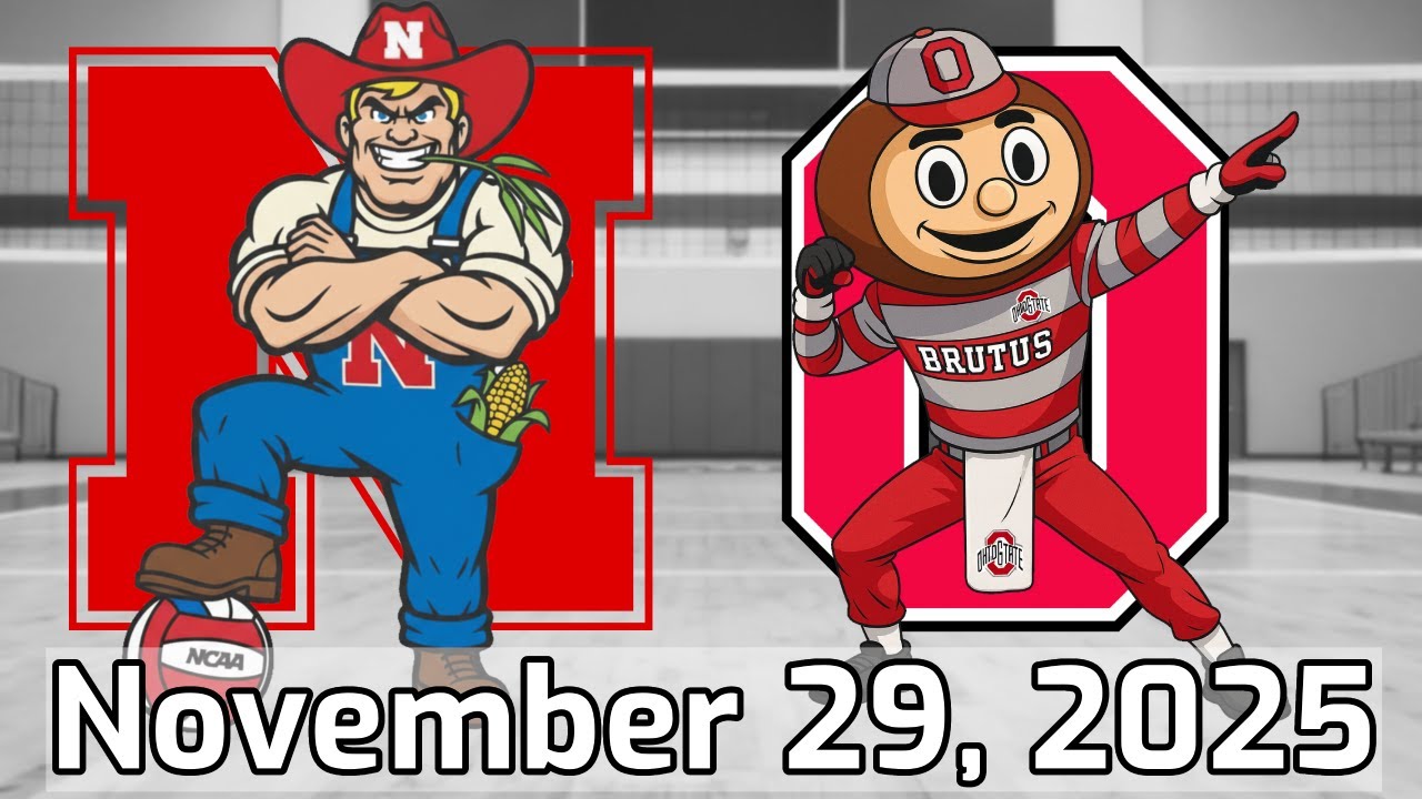 Nebraska Ohio State Volleyball. November 29, 2025. 60fps. Full Game.