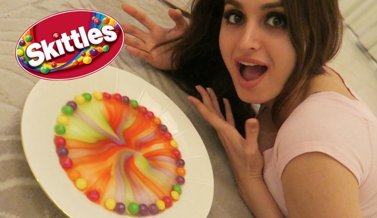 CRAZY SKITTLES RAINBOW TRICK !!!
