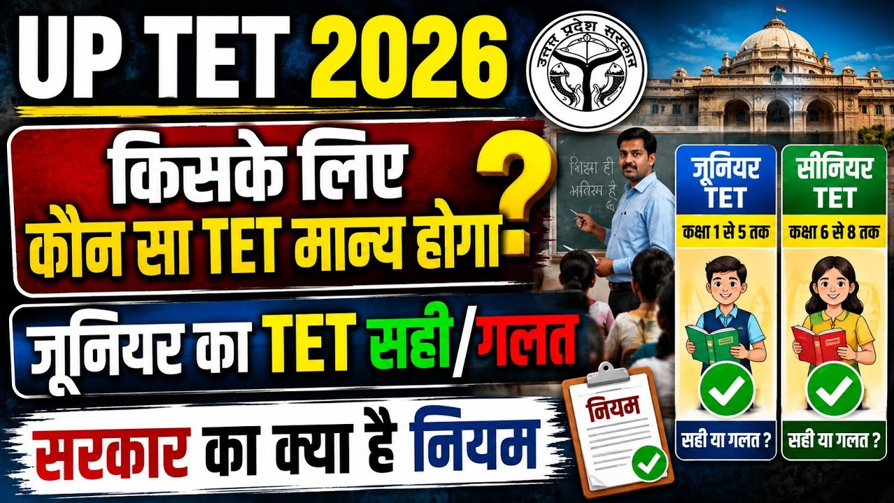 बड़ी खबर👉किसको कौन सा TET/CTET पास करना पड़ेगा। primary TET जरूरी या Junior TET जरूरी । Tet news today