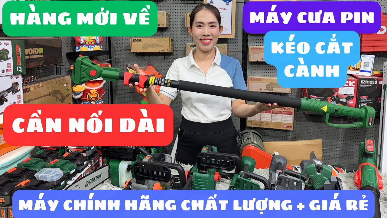 🔴Máy cưa xích CS08BLC, kéo cắt cành MCC32, cần nối dài CN252 chính hãng Dekton CHẤT LƯỢNG + GIÁ RẺ