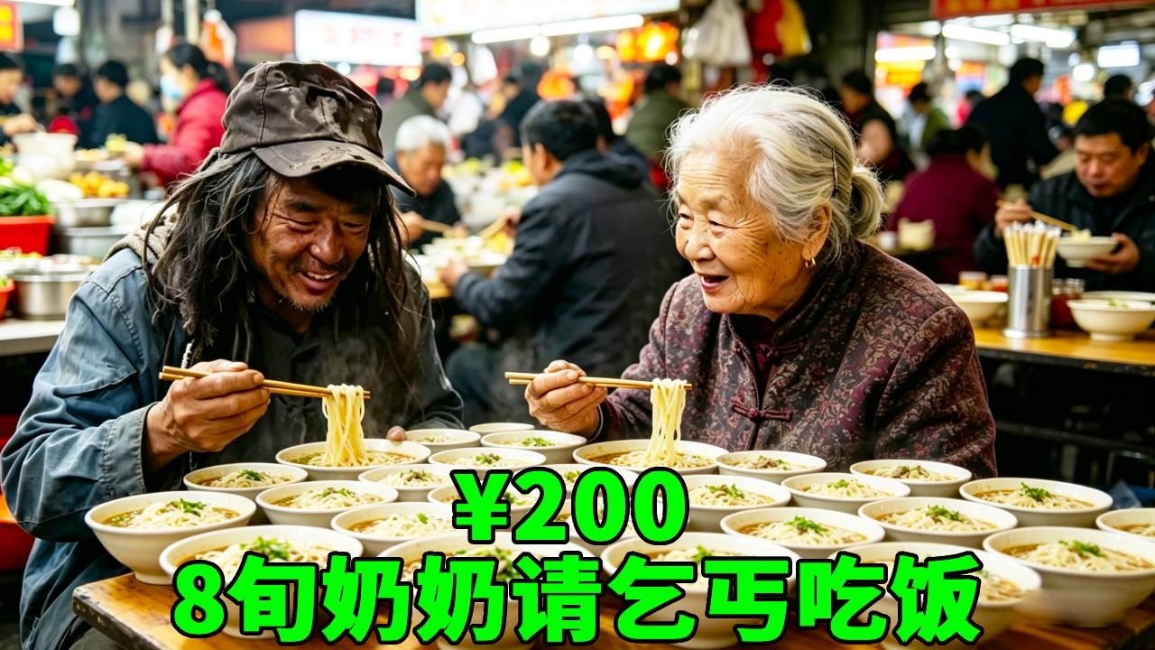 衣衫襤褸乞丐借錢被屢被驅趕餓暈街頭，90歲賣菜老人顫巍巍遞上零錢請他吃飯，下一刻，乞丐的回報讓全場淚目又羨慕！ #人間真情 #正能量#乞丐討飯 #心靈暖流 #正能量