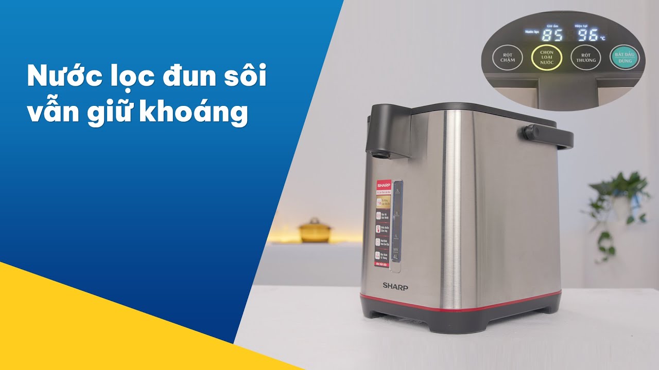 Bình thủy điện Sharp 4L: chọn loại nước đun, nước nóng vẫn giữ khoáng (KP-40EBV-ST) • Điện máy XANH