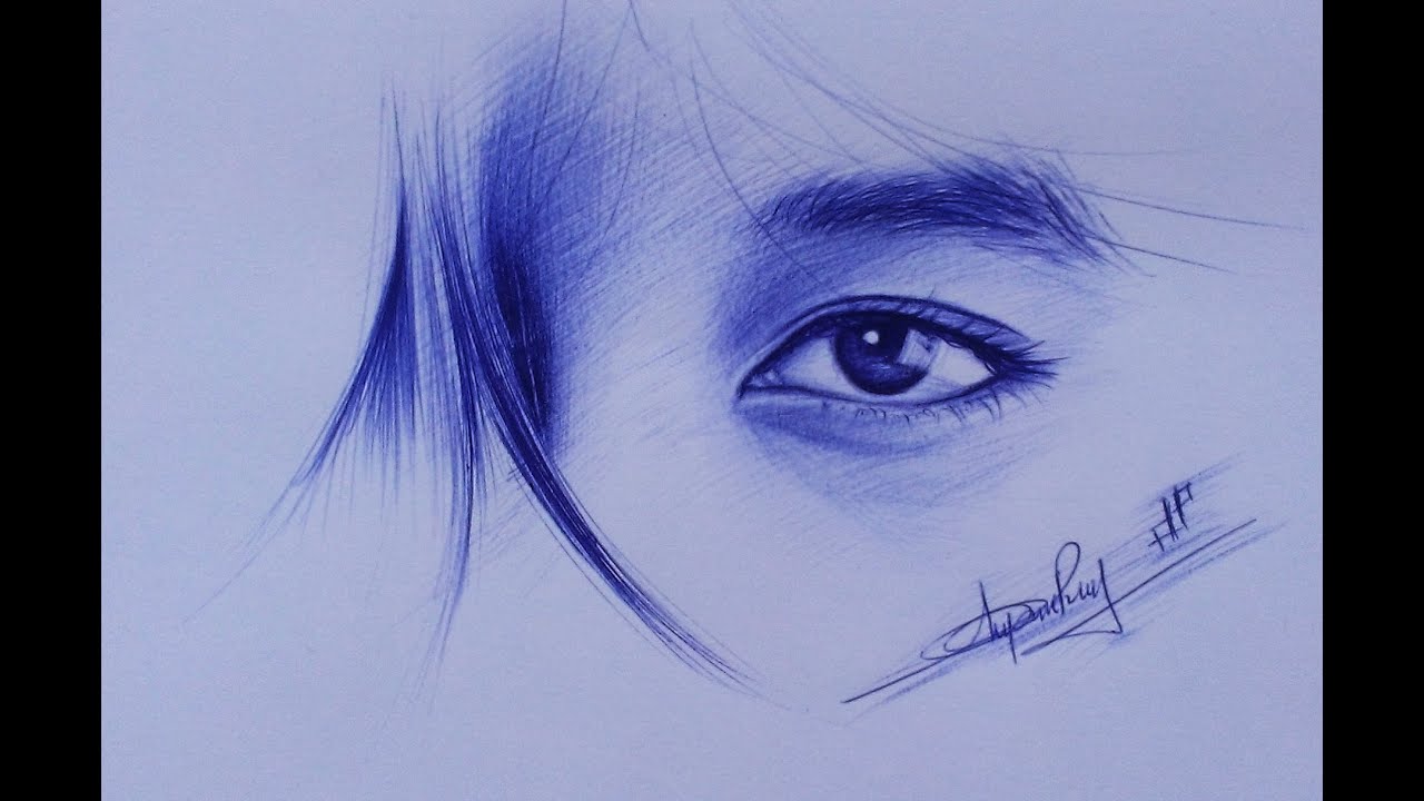 Cách vẽ mắt bằng bút bi _  How to draw eyes with ball pen_ DP Truong