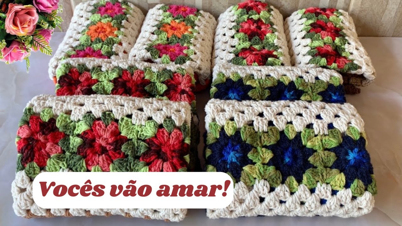 🎯Fiz 08 tapetes lindíssimos no modelo chamariz //Vocês vão amar essas combinações😍 #vlog #croche