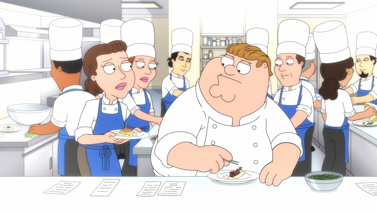 Family Guy - Peter cooks for the rich.