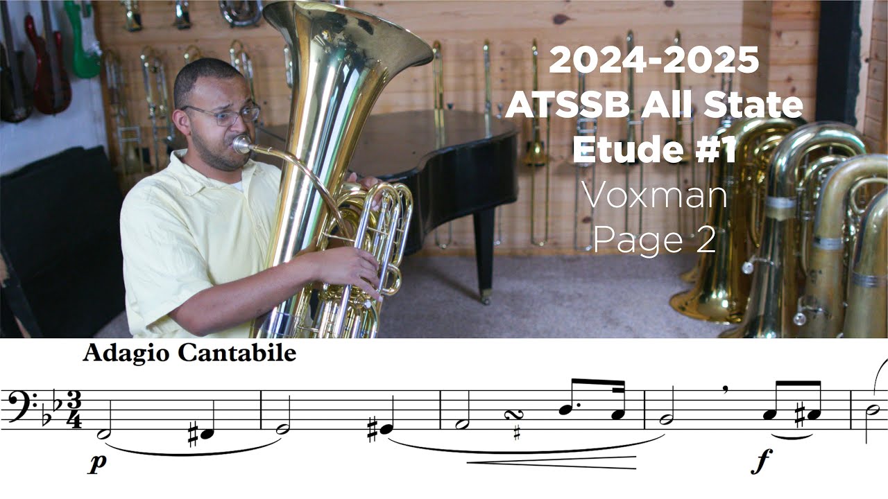 2024-2025 ATSSB Tuba Etude #1 Voxman Adagio Cantabile Bb Major Page 2 (Year D)