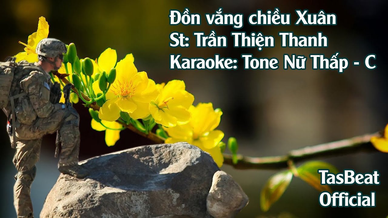 Karaoke Đồn Vắng Chiều Xuân - Tone Nữ Thấp | TAS BEAT