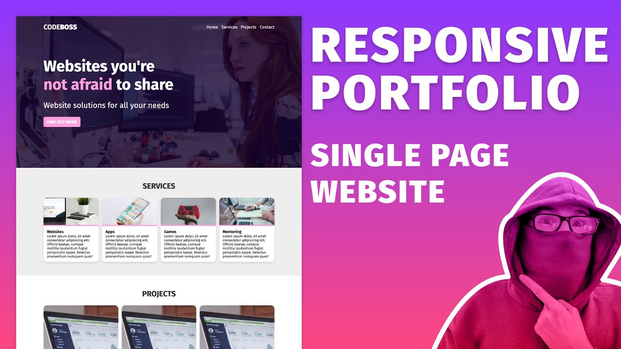 Build a Responsive SPA Website using HTML & CSS ~ Portfolio Page Tutorial