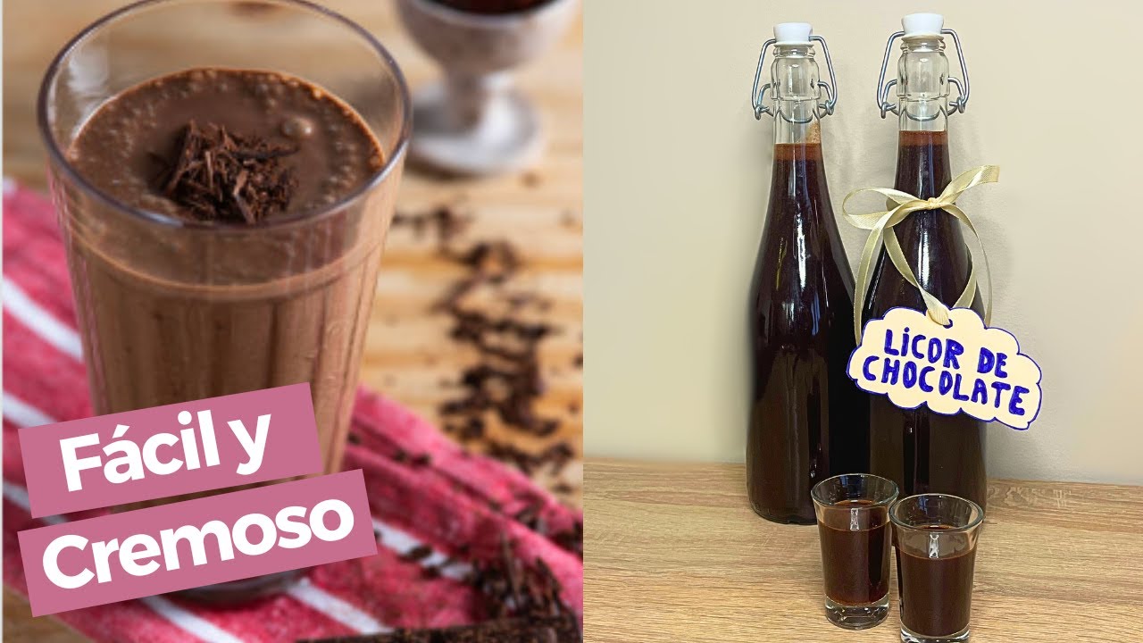 Receta de LICOR de CHOCOLATE CASERO ✨ Fácil y Cremoso