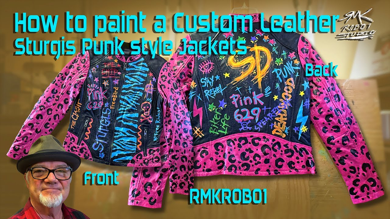 How to Paint Custom Leather Strugis Punk Style Jacket #88