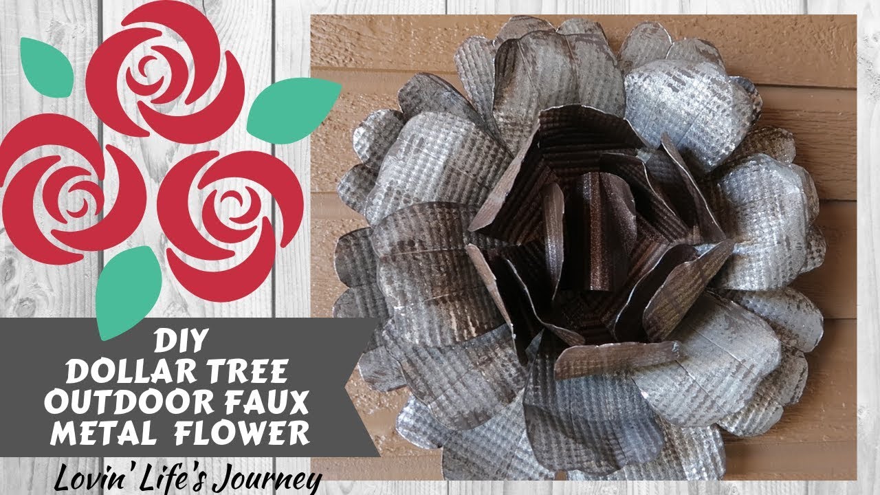 Dollar Tree DIY Outdoor Faux Metal Flower | Metal Rose | Garden Decor
