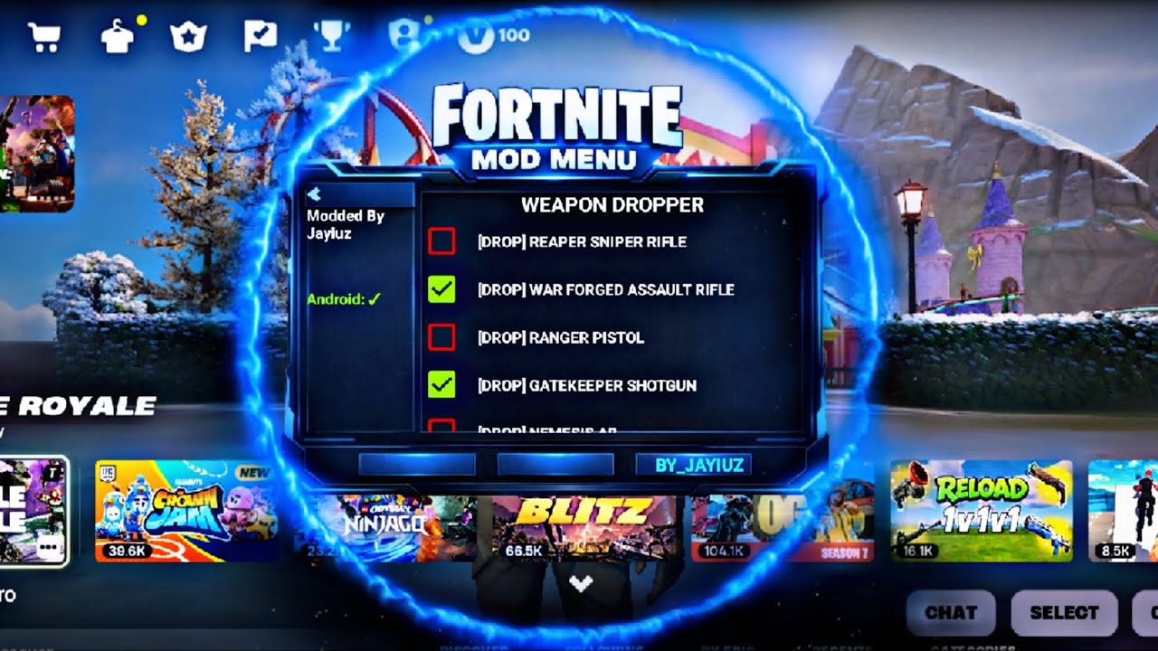 Я обновил своё мод-меню для Fortnite от Jayuz.