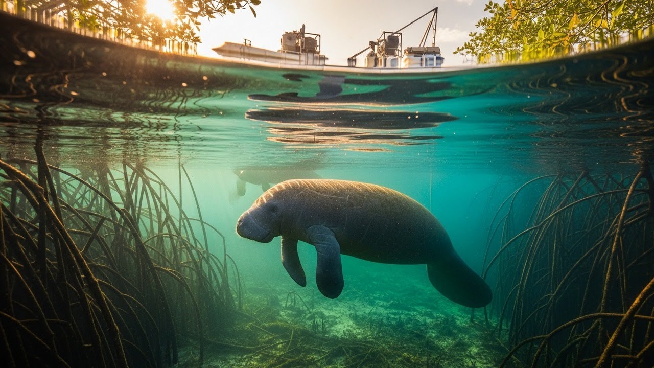 Capturing Manatees in Belize Southern Lagoon | 1000 Days For The Planet