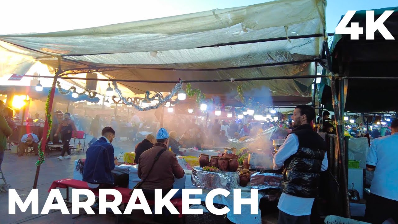 Walking Through The Streets Of Marrakech 4K | Morocco 🇲🇦 | Jemaa el-Fnaa Square