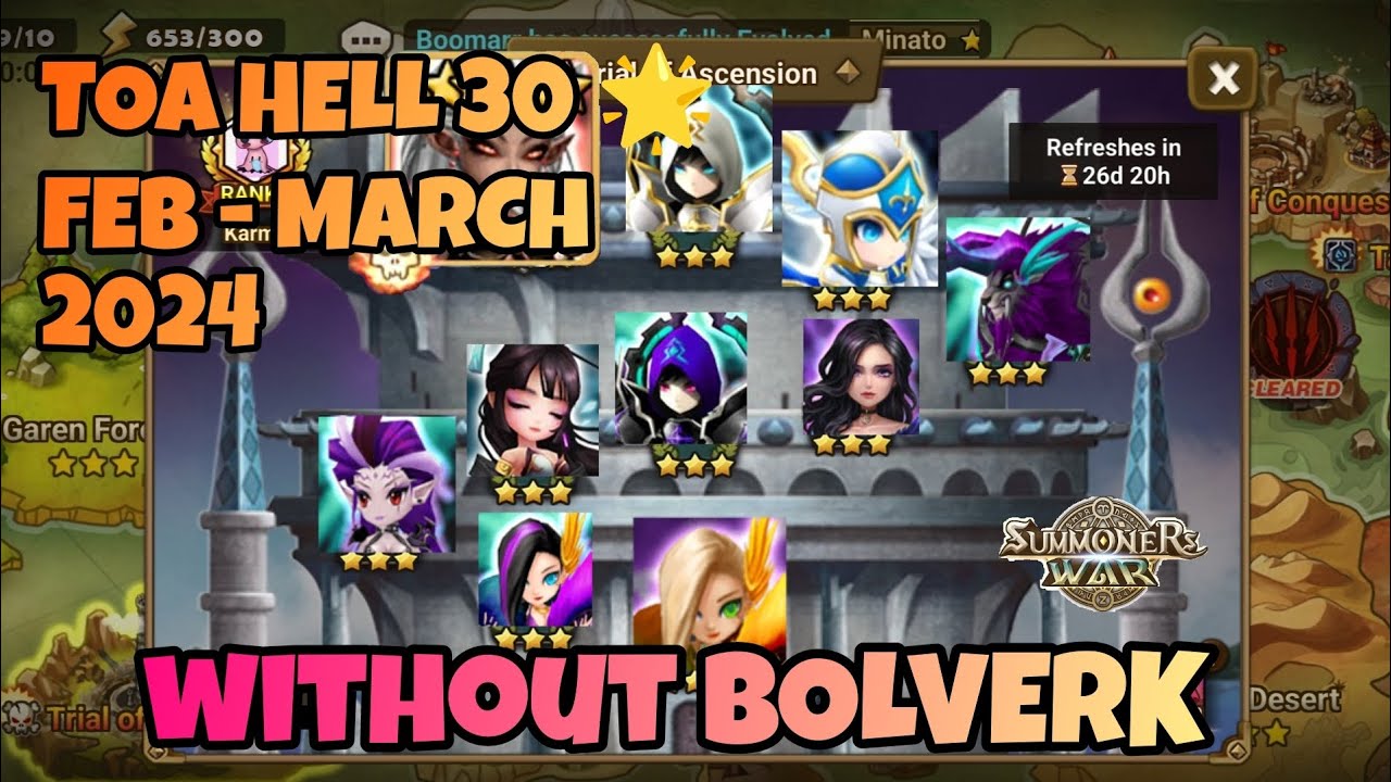 TOA HELL 30 🌟 WITHOUT BOLVERK [Summoners War : Sky Arena]