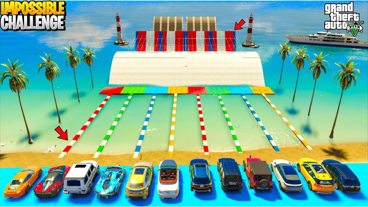Indian Cars Vs Super Cars | Impossible Line Cross Climb + Rope Ramp Challenge In GTA 5!