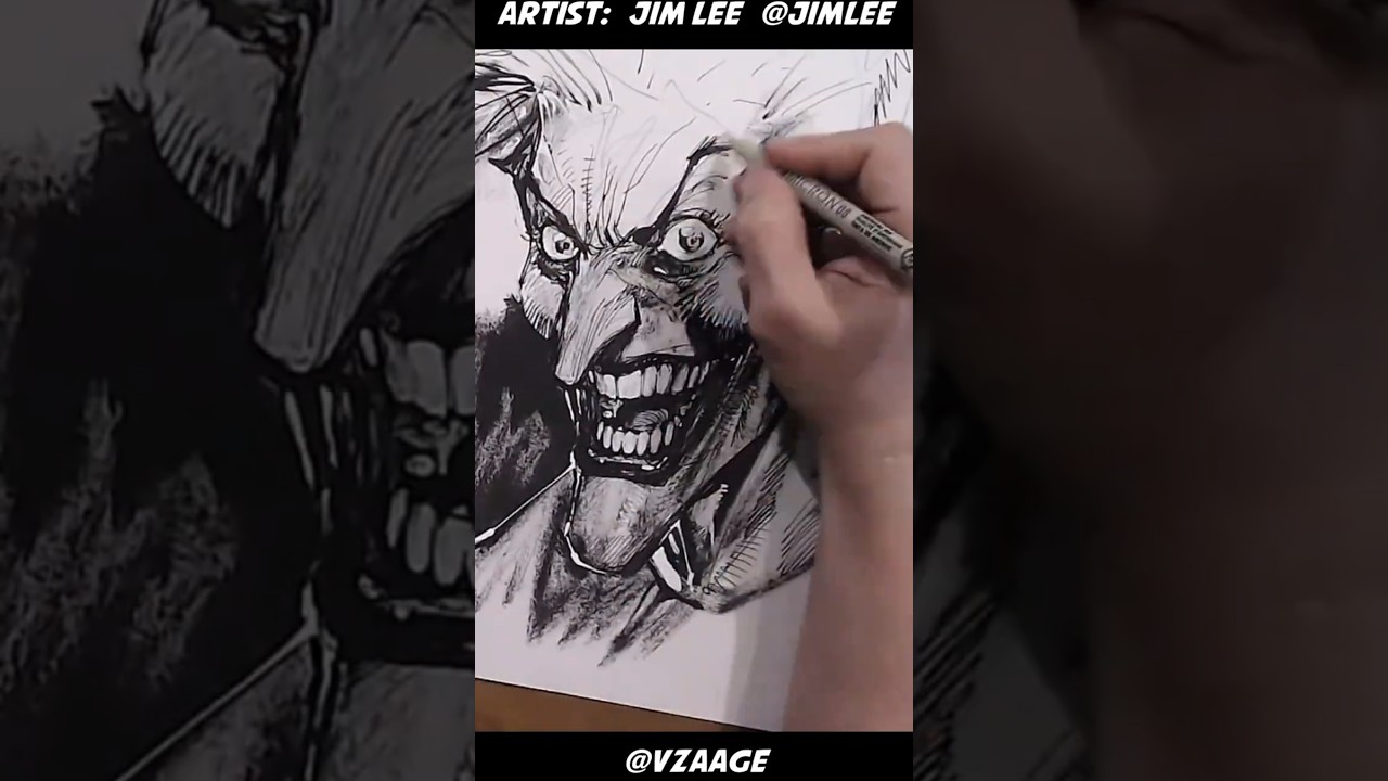Jim Lee drawing Joker Arkham #ArtRush (Short)