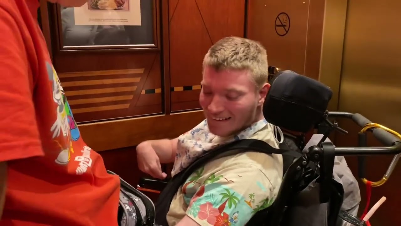 Sam checking out of Wilderness Lodge elevator ride & checking into Fort Wilderness @onthatnote