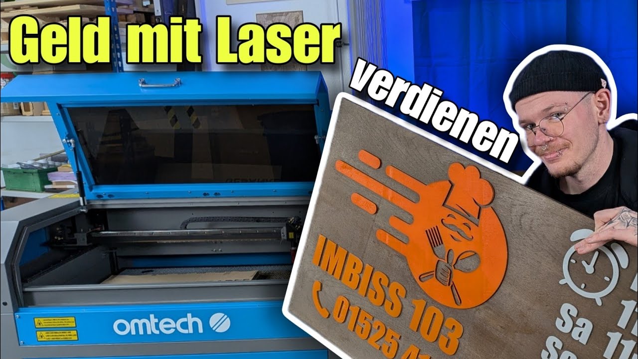💥 Geld verdienen mit dem Laser! Schilder herstellen mit dem OMTech Turbo 747 – So geht’s!