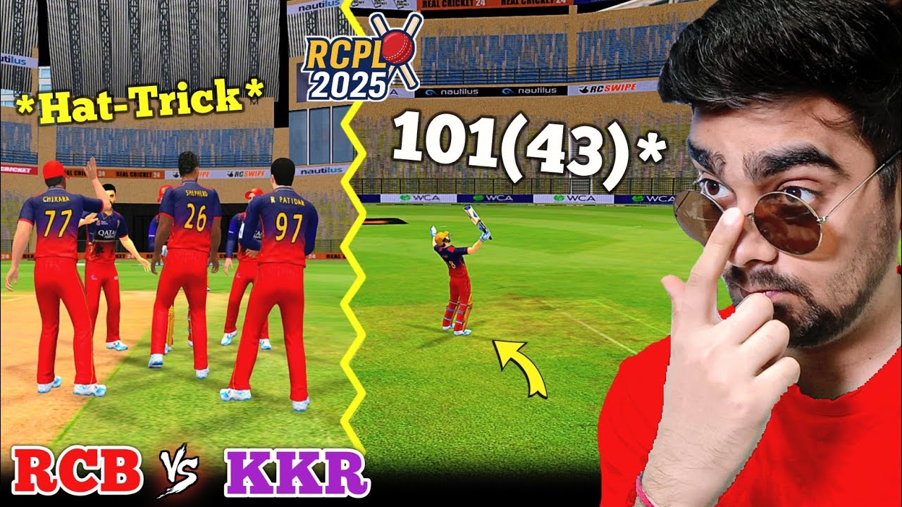 V.Kohli 101(43)* & R.Shepherd *HAT-TRICK* RCB Vs KKR RCPL 2025 RC24 (Expert Mode)
