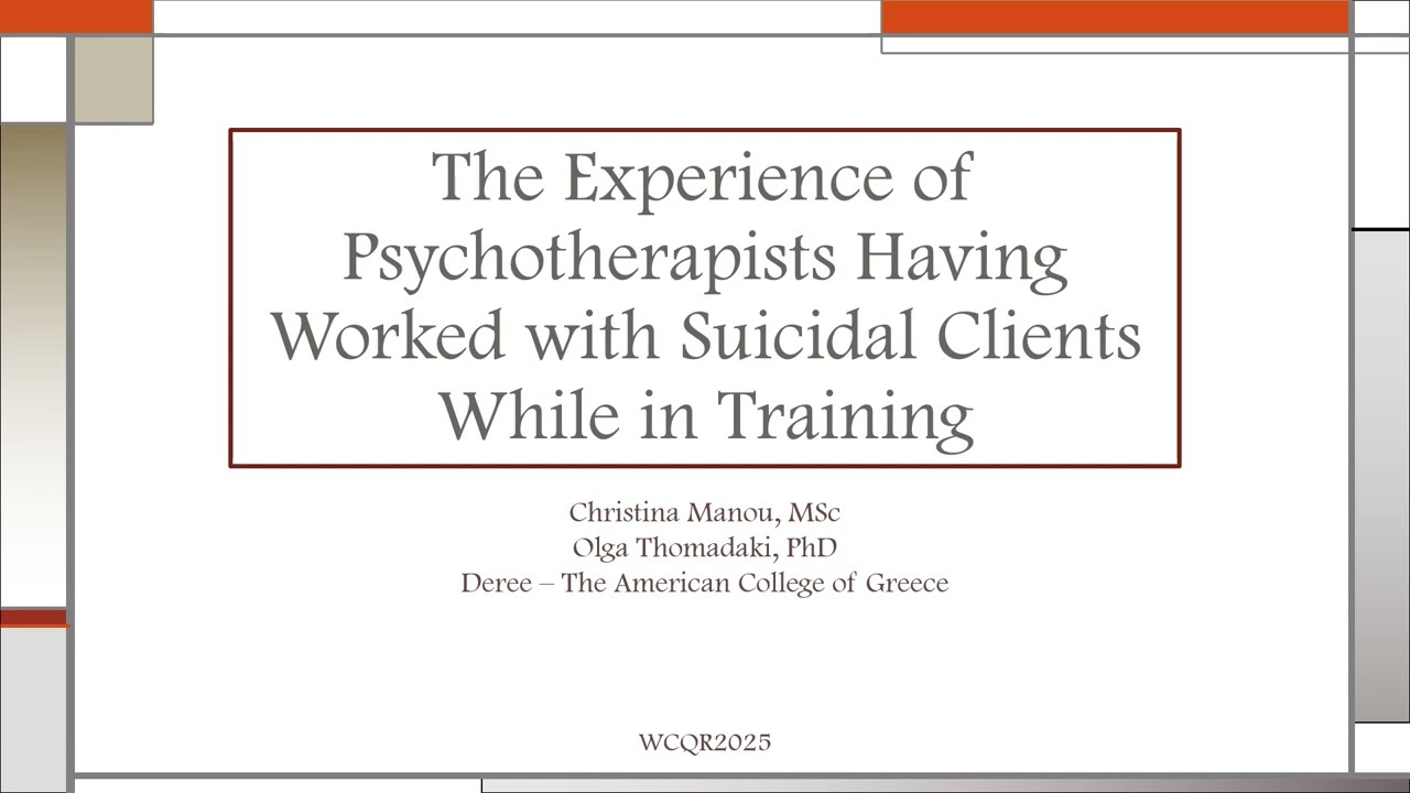 WCQR2025_318922: The experience of psychotherapists having worked with suicidal clients...