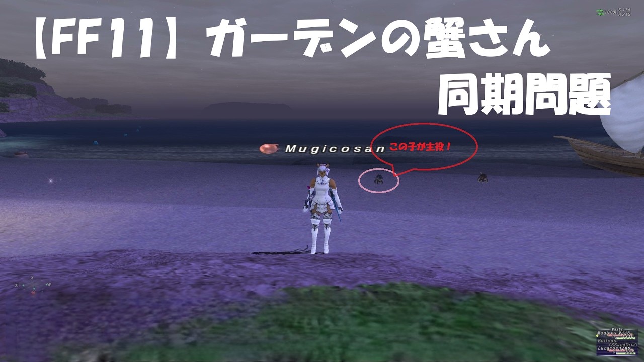 【FF11】ガーデンの蟹さん同一鯖同期問題