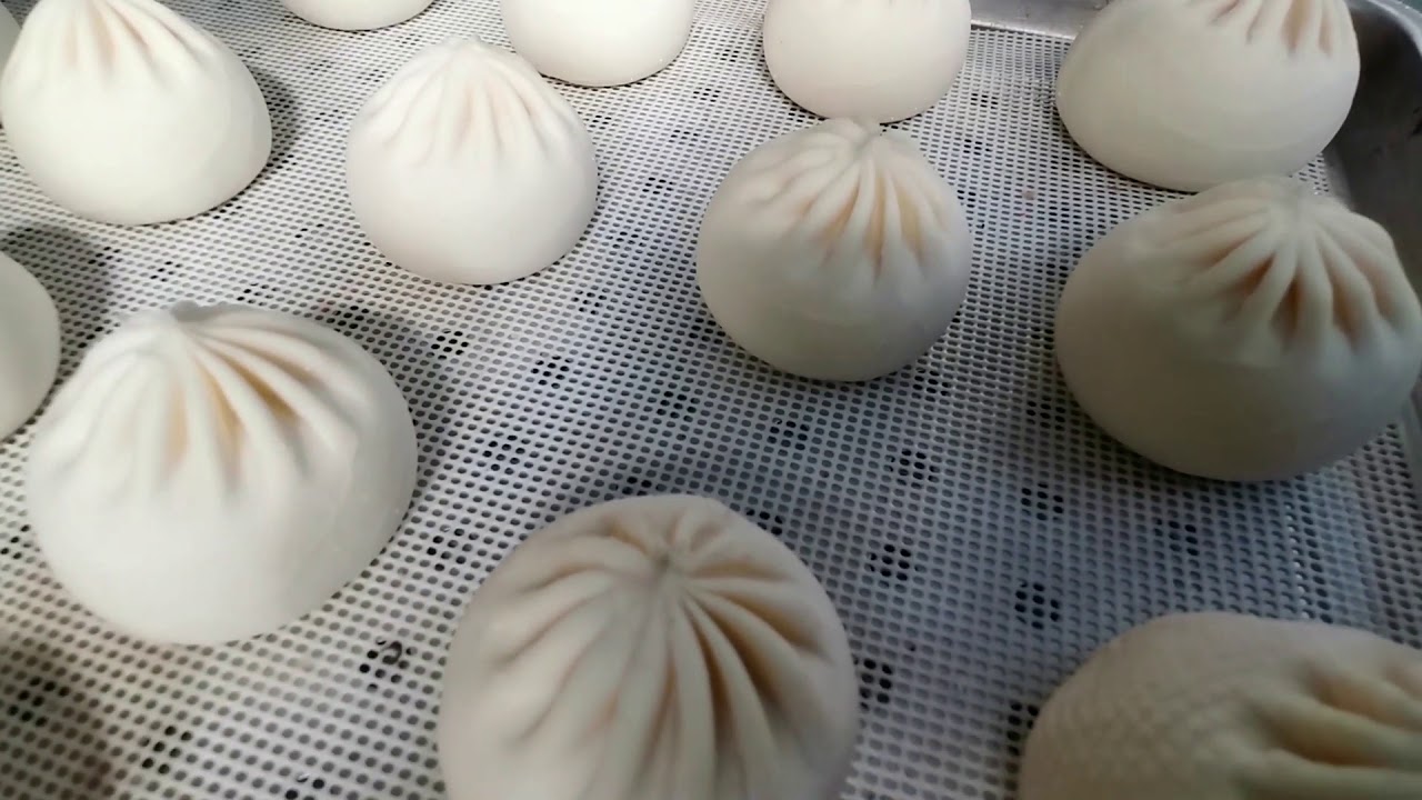 欧美客户来工厂考查卷面式包子机，看到效果后当场交全款。