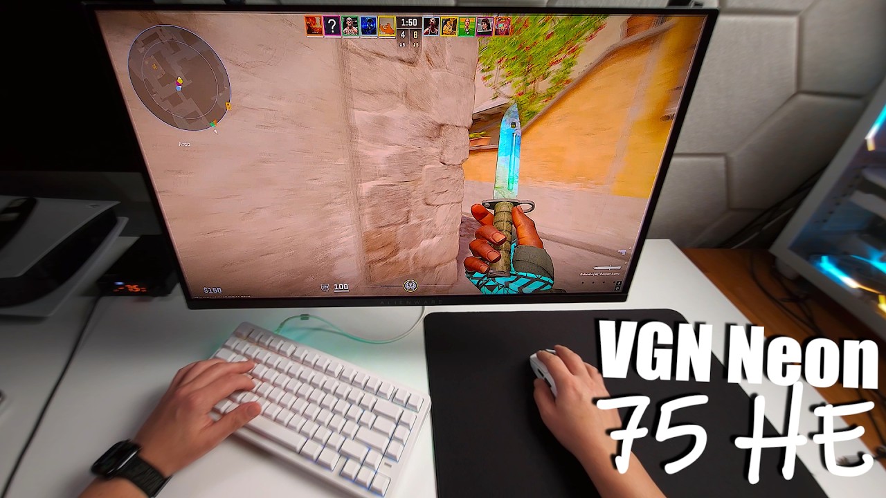 Rumo 25k no CS2 com OLED 360hz e meu novo teclado do AliExpress - VGN Neon 75HE