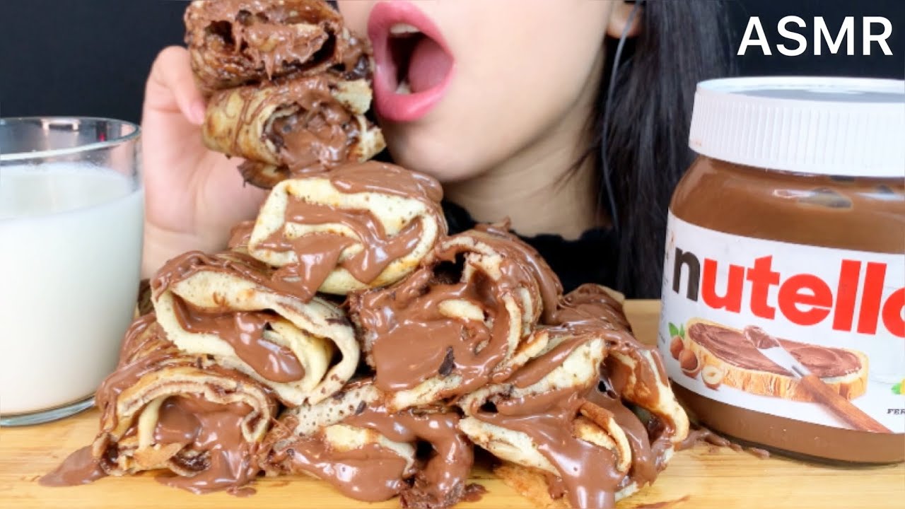 ASMR Nutella & Crepes | Mukbang (Eating Sounds)